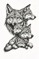 wolf cubs tattoo design idea