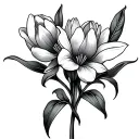 hyacinth and tulip flower tattoo design idea
