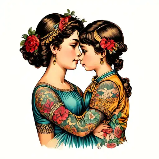 Matching Mom And Son tattoo design idea