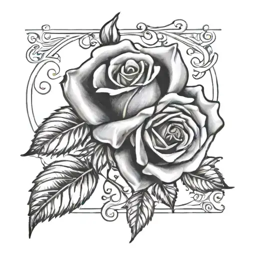a rose on the side and next to it saying Latasha then under it October 13,1983 in Roman numeral tattoo design idea