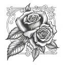 a rose on the side and next to it saying Latasha then under it October 13,1983 in Roman numeral tattoo design idea