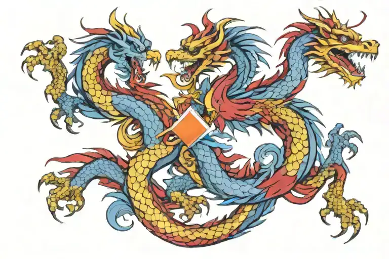 Filipino dragon with Filipino flag intertwined tattoo design idea