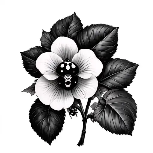 music african violets lady bugs tattoo design idea