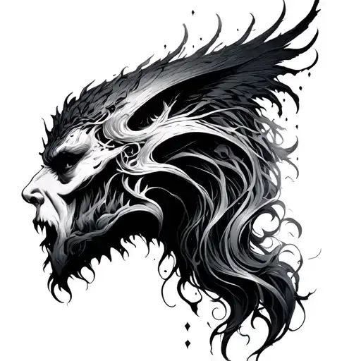 duality between good and evil tattoo design idea