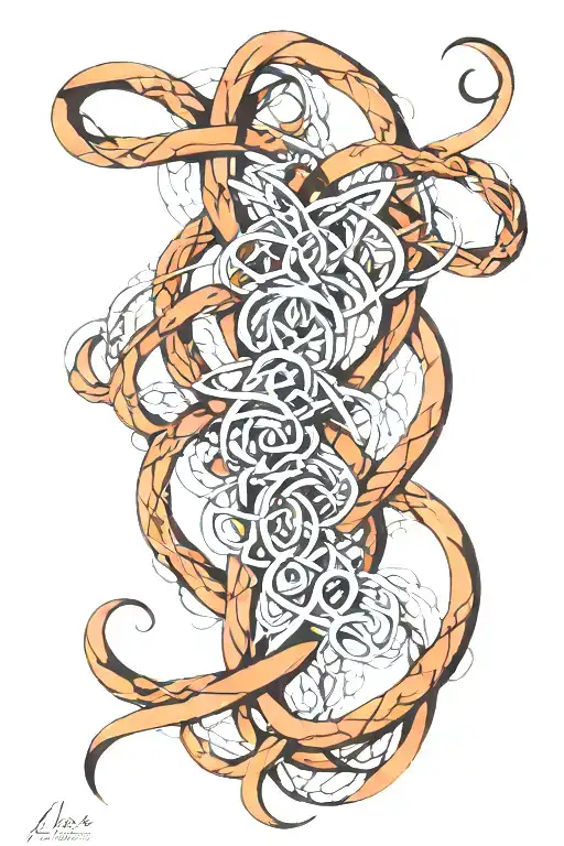 name intertwined tattoo design idea