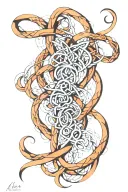 name intertwined tattoo design idea