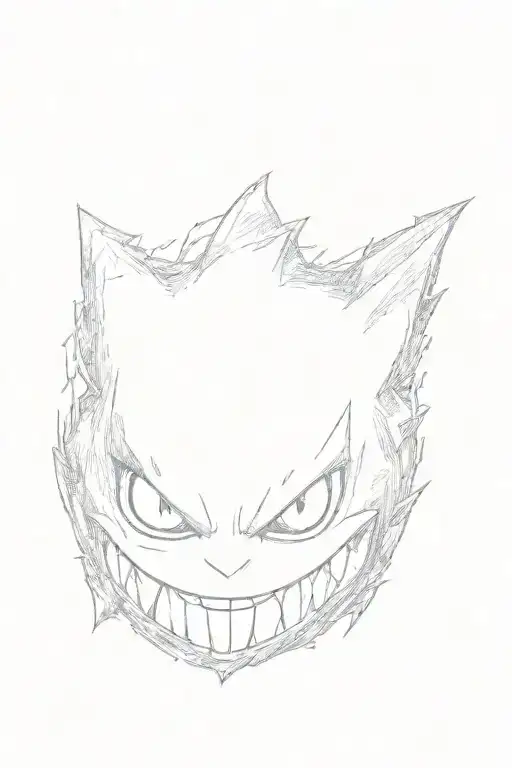 pokemon Gengar emerging tattoo design idea
