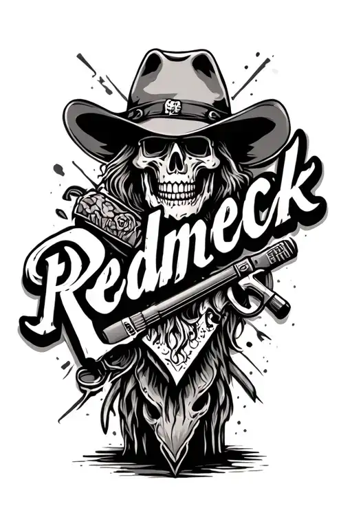 word redneck tattoo design idea