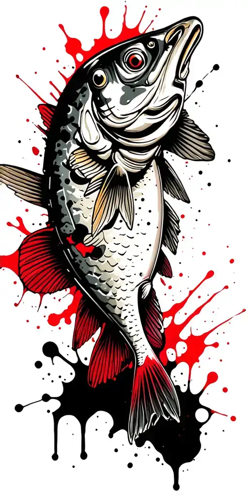 bass fishing tattoo design idea