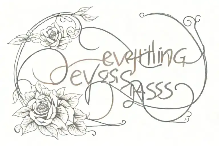 “everything passes” writing poetry tattoo design idea