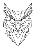 geometric owl head tattoo design idea