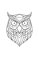 geometric owl head tattoo design idea