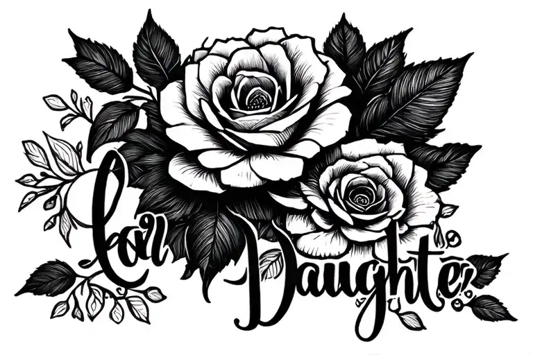 daughter name tattoo design idea