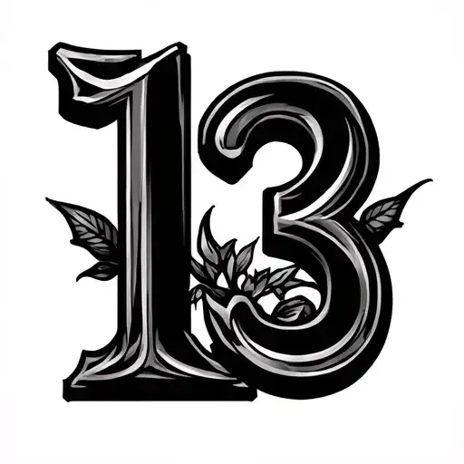 13 number tattoo design idea