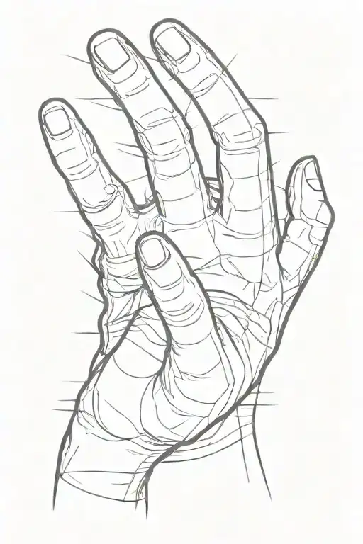 a cartoon style image of a hand showing the middle finger coming out of the hole tattoo design idea