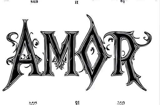 "AMOR" tattoo design idea