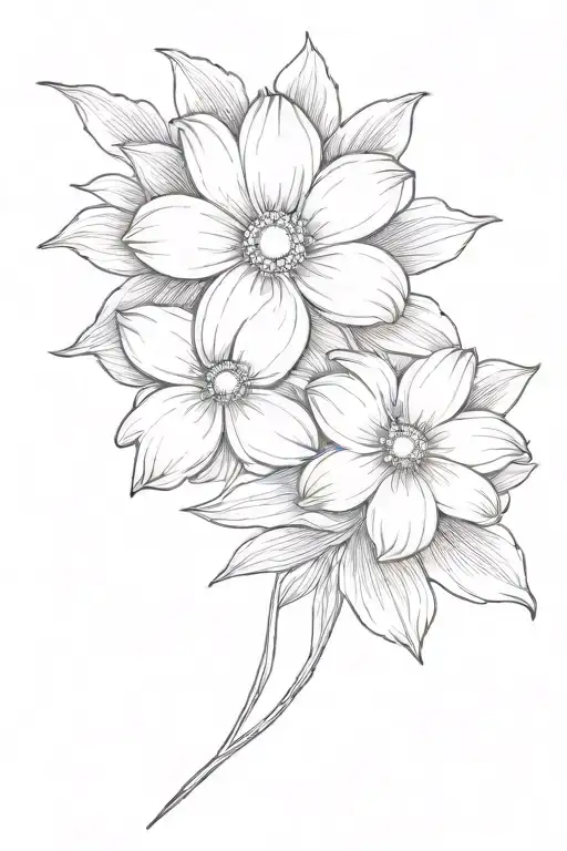 daisy flower with Puakenikeni lei tattoo incorporating plumeria tattoo design idea