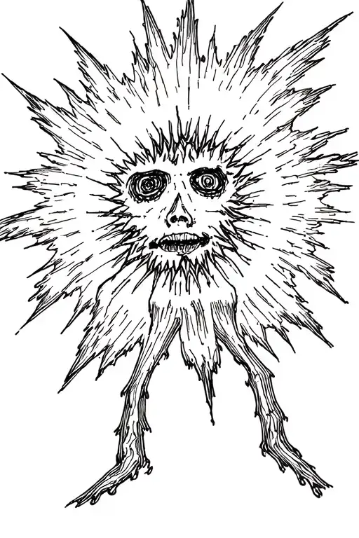 a burning sun shattering into pieces tattoo design idea