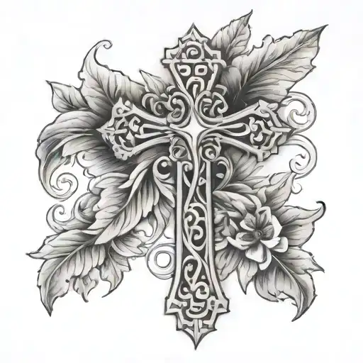 cross with name Brittany  tattoo design idea