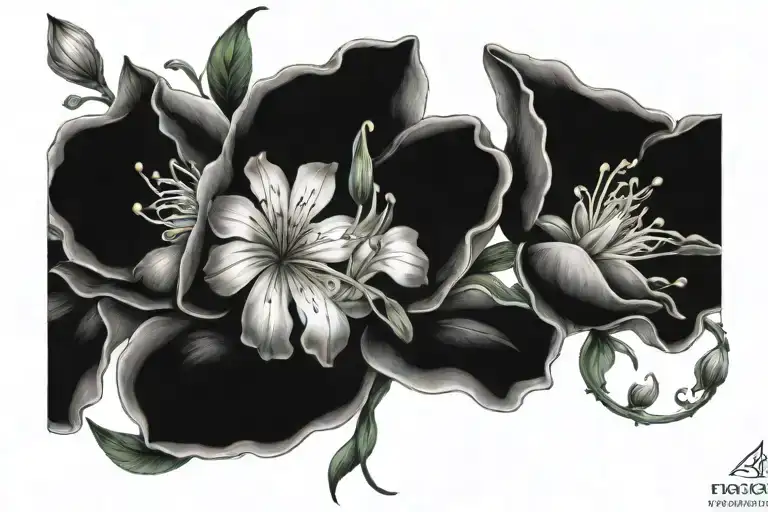 2006 flowers around it tattoo design idea