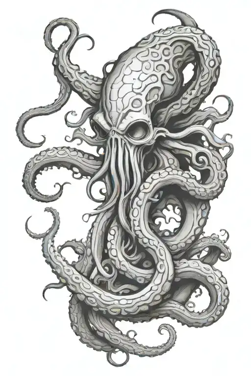 cthulu tentacles sleeve tattoo design idea