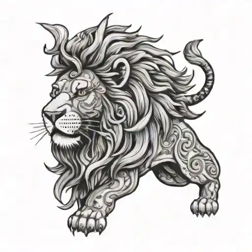 Sri Lankan Lion tattoo design idea
