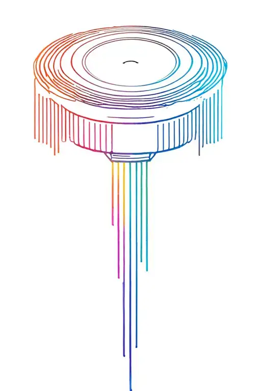 subwoofer emitting vibrant sound waves tattoo design idea
