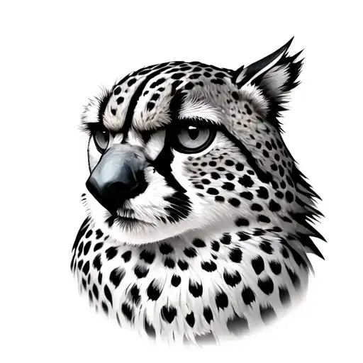 cheetah print cardinal bird tattoo design idea