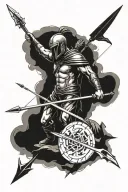 Sparta getting hit with arrows   tattoo design idea
