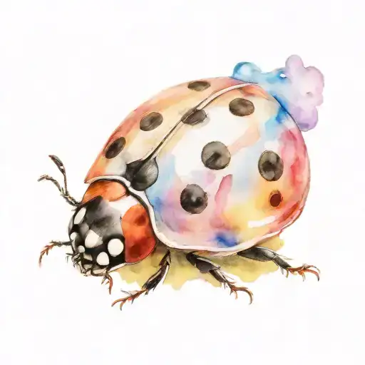 ladybug resting tattoo design idea