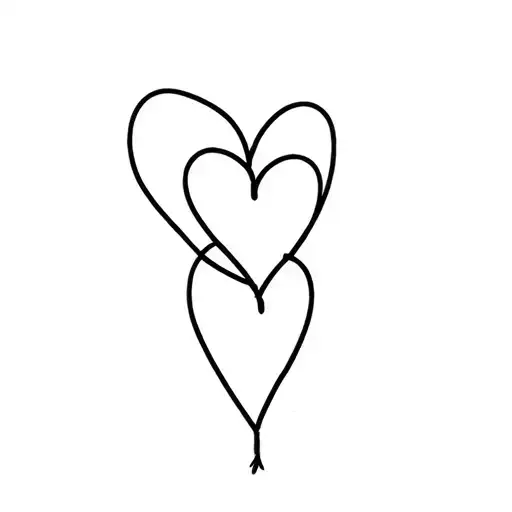 3 hearts connected tattoo design idea