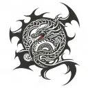 dragon breathing fire tattoo design idea