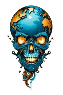 world travel tattoo design idea