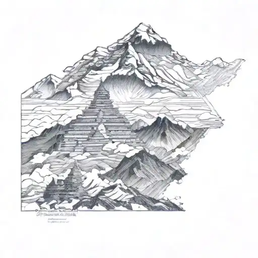 nepal's mount everest tattoo design idea