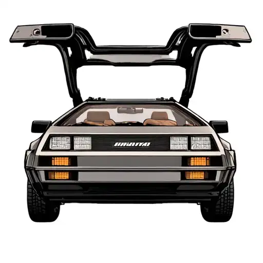 delorean car dad in remembrance of tattoo design idea