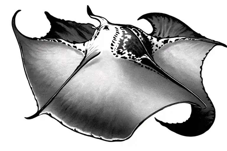 Manta ray Polynesia tattoo design idea