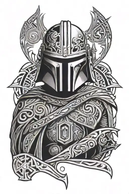 star wars, villain, tribal pattern tattoo design idea