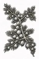 juniper branch American traditional tattoo design idea