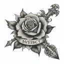 the words my mercy prevails over my wrath  tattoo design idea