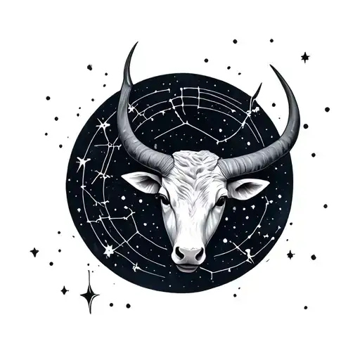 Taurus constellation tattoo design idea