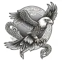 Texas with Mexican eagle and snake tattoo design idea