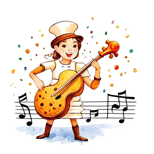 cookie baking marching band music tattoo design idea