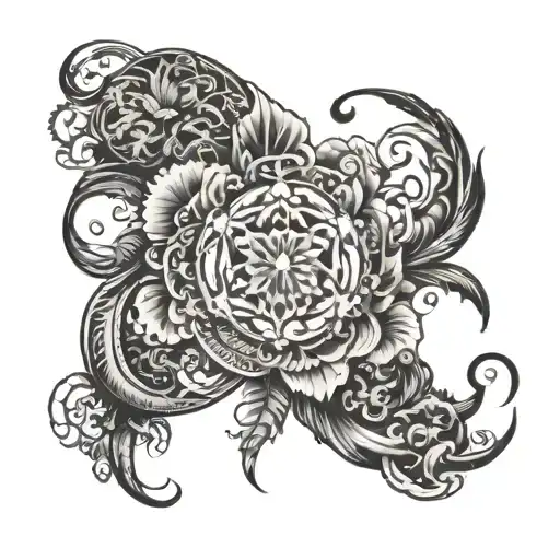 Please design a full tattoo for the front of the body (abdomen, chest, and front side), ensuring there are no empty spac tattoo design idea