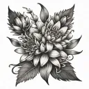 jonquil honeysuckle aster flower bouquet tattoo design idea