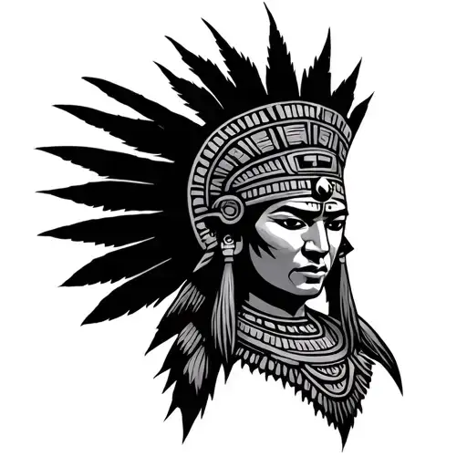 Mayan warrior tattoo design idea
