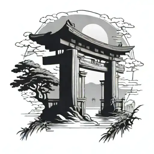 torii gate great tattoo design idea