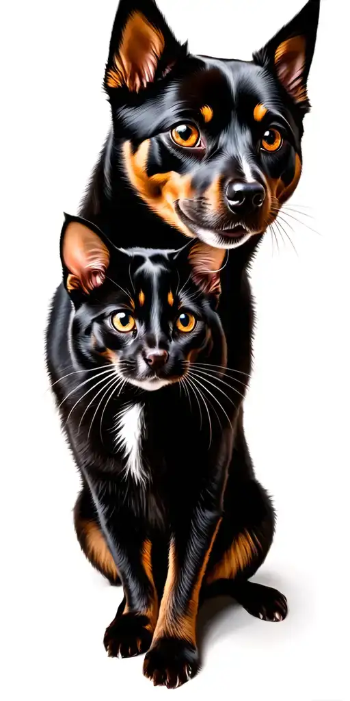 dog and cat and mouse tattoo design idea