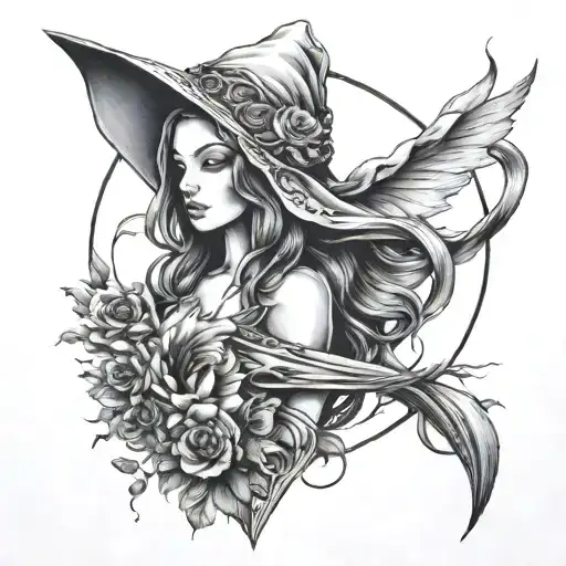 Alyxandria, Virgo, witch, empath tattoo design idea