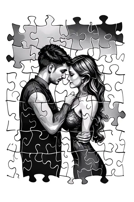 jigsaw puzzle pieces for you and your partner  tattoo design idea