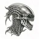 xenomorph Alien UFO tattoo design idea